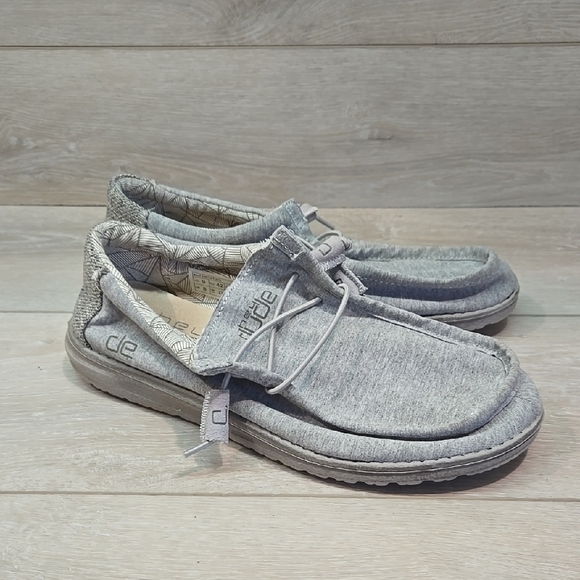 Hey Dude Men's Wally Stretch Fleece Gray Casual Shoes Slip On Flats Shoes Sz 9 - Picture 1 of 11